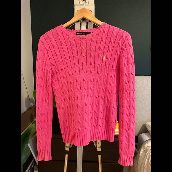 Ralph Lauren Sweaters - Vintage Pink Ralph Lauren Sweater with Green Logo
